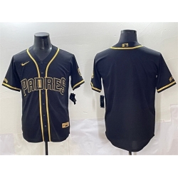 Men San Diego Padres Blank Black Gold Stitched Baseball Jersey