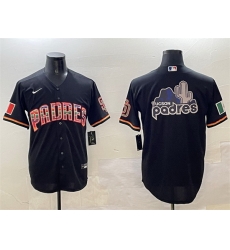 Men San Diego Padres Team Big Logo Black Mexico Cool Base Stitched Baseball Jersey 3 Men San Diego Padres Team Big Logo Black Mexico Cool Base Stitched Baseball Jersey 3