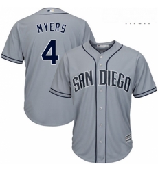 Mens Majestic San Diego Padres 4 Wil Myers Authentic Grey Road Cool Base MLB Jersey