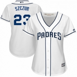 Womens Majestic San Diego Padres 23 Matt Szczur Authentic White Home Cool Base MLB Jersey 