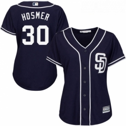 Womens Majestic San Diego Padres 30 Eric Hosmer Authentic Navy Blue Alternate 1 Cool Base MLB Jersey 