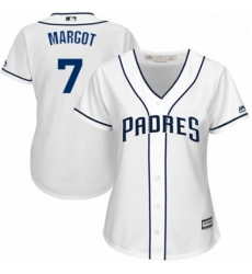 Womens Majestic San Diego Padres 7 Manuel Margot Replica White Home Cool Base MLB Jersey 