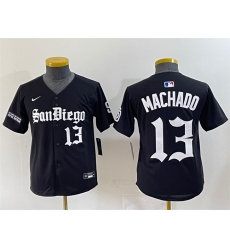 Youth San Diego Padres 13 Manny Machado Black Gothic Edition Vapor Limited Stitched Baseball Jersey Youth San Diego Padres 13 Manny Machado Black Gothic Edition Vapor Limited Stitched Baseball Jersey