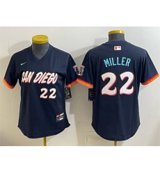 Youth San Diego Padres  22 Mason Miller Obsidian 2026 City Connect Stadium Stitched Baseball Jersey