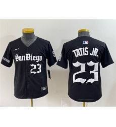 Youth San Diego Padres 23 Fernando Tatis Jr Black Gothic Edition Vapor Limited Stitched Baseball Jersey Youth San Diego Padres 23 Fernando Tatis Jr Black Gothic Edition Vapor Limited Stitched Baseball Jersey