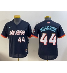 Youth San Diego Padres 44 Joe Musgrove Obsidian 2026 City Connect Stadium Stitched Baseball Jersey Youth San Diego Padres 44 Joe Musgrove Obsidian 2026 City Connect Stadium Stitched Baseball Jersey