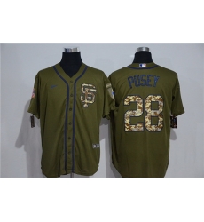 Giants 28 Buster Posey Olive 2020 Nike Cool Base Jersey