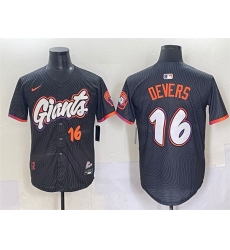 Men San Francisco Giants 16 Rafael Devers Anthracite 2025 City Connect Limited Stitched Baseball Jersey