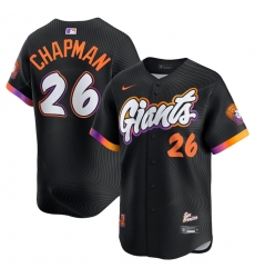 Men San Francisco Giants 26 Matt Chapman Anthracite 2025 City Connect Limited Stitched Baseball Jersey