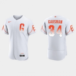 Men San Francisco Giants 34 Kevin Gausman Men 2021 City Connect Authentic White Jersey
