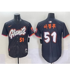 Men San Francisco Giants 51  uC774 uC815 uD6C4 Anthracite 2025 City Connect Limited Stitched Baseball Jersey