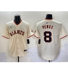 Men San Francisco Giants 8 Hunter Pence Cream Home Limited Stitched Baseball Jersey