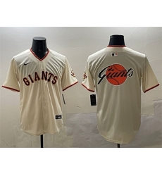 Men San Francisco Giants Cream Team Big Logo Limited Stitched Baseball Jersey