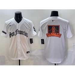 Men San Francisco Giants Team Big Logo White  27Gothic Fog Edition 27 Vapor Premier Limited Stitched Baseball Jersey 002