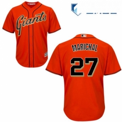 Mens Majestic San Francisco Giants 27 Juan Marichal Replica Orange Alternate Cool Base MLB Jersey