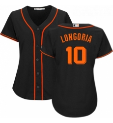 Womens Majestic San Francisco Giants 10 Evan Longoria Replica Black Alternate Cool Base MLB Jersey Womens Majestic San Francisco Giants 10 Evan Longoria Replica Black Alternate Cool Base MLB Jersey