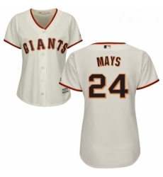 Womens Majestic San Francisco Giants 24 Willie Mays Replica Cream Home Cool Base MLB Jersey