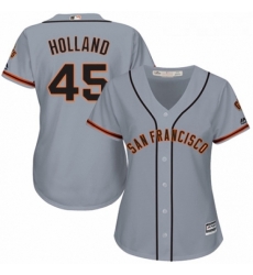 Womens Majestic San Francisco Giants 45 Derek Holland Authentic Grey Road Cool Base MLB Jersey Womens Majestic San Francisco Giants 45 Derek Holland Authentic Grey Road Cool Base MLB Jersey