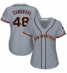 Womens Majestic San Francisco Giants 48 Pablo Sandoval Replica Grey Road Cool Base MLB Jersey Womens Majestic San Francisco Giants 48 Pablo Sandoval Replica Grey Road Cool Base MLB Jersey