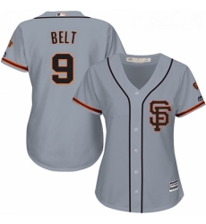 Womens Majestic San Francisco Giants 9 Brandon Belt Replica Grey Road 2 Cool Base MLB Jersey Womens Majestic San Francisco Giants 9 Brandon Belt Replica Grey Road 2 Cool Base MLB Jersey