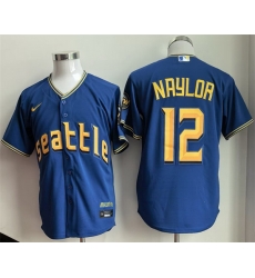 Men Seattle Mariners  12 Josh Naylor Royal 2025 Cool Base Stitched jersey
