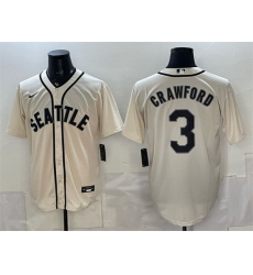 Men Seattle Mariners  3 J P  Crawford Cream With Name Alternate Stitched Baseball Jersey