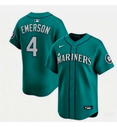 Men Seattle Mariners 4 Colt Emerson Aqua Limited Stitched jersey Men Seattle Mariners 4 Colt Emerson Aqua Limited Stitched jersey