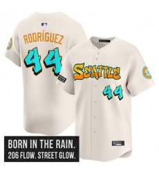 Men Seattle Mariners 44 Julio Rodr EDguez Cream 2025 Graffiti Emerald Drop Edition Vapor Premier Limited Stitched Jersey
