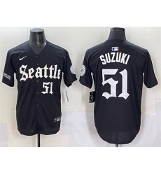 Men Seattle Mariners 51 Ichiro Suzuki Black 27Deep Sea Gothic Edition 27 Vapor Premier Limited Stitched Baseball Jersey Men Seattle Mariners 51 Ichiro Suzuki Black 27Deep Sea Gothic Edition 27 Vapor Premier Limited Stitched Baseball Jersey