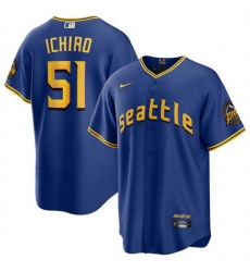 Men Seattle Mariners 51 Ichiro Suzuki Royal 2023 City Connect Cool Base Stitched Baseball Jersey Men Seattle Mariners 51 Ichiro Suzuki Royal 2023 City Connect Cool Base Stitched Baseball Jersey