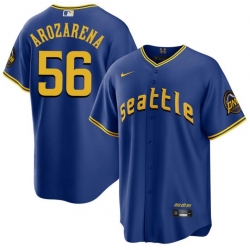 Men Seattle Mariners 56 Randy Arozarena Royal City Connect Cool Base Stitched Baseball Jersey