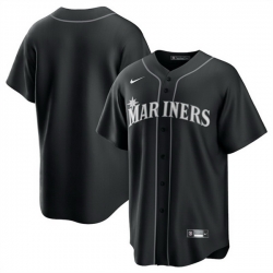 Men Seattle Mariners Blank Black Lights Out Limited Stitched Baseball Jersey