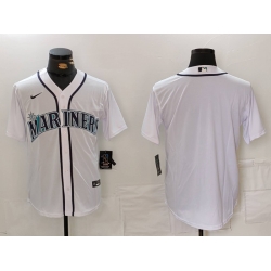 Men Seattle Mariners Blank White Cool Base Stitched Jersey