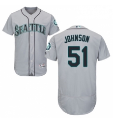 Mens Majestic Seattle Mariners 51 Randy Johnson Grey Road Flex Base Authentic Collection MLB Jersey Mens Majestic Seattle Mariners 51 Randy Johnson Grey Road Flex Base Authentic Collection MLB Jersey