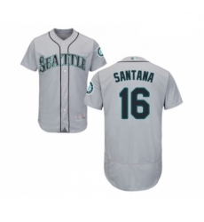 Mens Seattle Mariners 16 Domingo Santana Grey Road Flex Base Authentic Collection Baseball Jersey Mens Seattle Mariners 16 Domingo Santana Grey Road Flex Base Authentic Collection Baseball Jersey