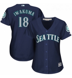 Womens Majestic Seattle Mariners 18 Hisashi Iwakuma Authentic Navy Blue Alternate 2 Cool Base MLB Jersey Womens Majestic Seattle Mariners 18 Hisashi Iwakuma Authentic Navy Blue Alternate 2 Cool Base MLB Jersey