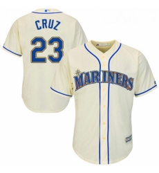 Youth Majestic Seattle Mariners 23 Nelson Cruz Replica Cream Alternate Cool Base MLB Jersey