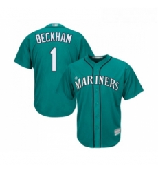 Youth Seattle Mariners 1 Tim Beckham Replica Teal Green Alternate Cool Base Baseball Jersey 