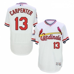 Mens Majestic St Louis Cardinals 13 Matt Carpenter White Flexbase Authentic Collection Cooperstown MLB Jersey