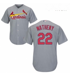 Mens Majestic St Louis Cardinals 22 Mike Matheny Replica Grey Road Cool Base MLB Jersey Mens Majestic St Louis Cardinals 22 Mike Matheny Replica Grey Road Cool Base MLB Jersey