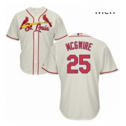 Mens Majestic St Louis Cardinals 25 Mark McGwire Replica Cream Alternate Cool Base MLB Jersey