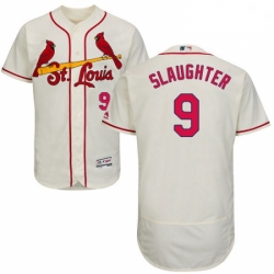 Mens Majestic St Louis Cardinals 9 Enos Slaughter Cream Alternate Flex Base Authentic Collection MLB Jersey