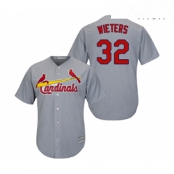 Mens St Louis Cardinals 32 Matt Wieters Replica Grey Road Cool Base Baseball Jersey 