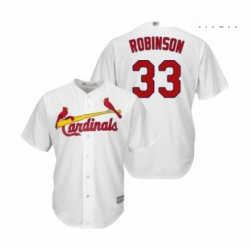 Mens St Louis Cardinals 33 Drew Robinson Replica White Home Cool Base Baseball Jersey 