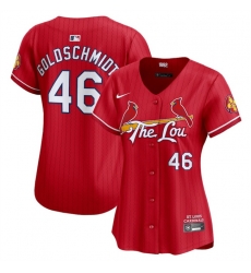 Women St Louis Cardinals 46 Paul Goldschmidt Red 2024 City Connect Limited Stitched Baseball Jersey Women St Louis Cardinals 46 Paul Goldschmidt Red 2024 City Connect Limited Stitched Baseball Jersey