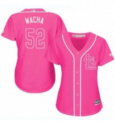 Womens Majestic St Louis Cardinals 52 Michael Wacha Authentic Pink Fashion MLB Jersey