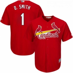 Youth Majestic St Louis Cardinals 1 Ozzie Smith Replica Red Alternate Cool Base MLB Jersey