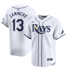 Men Tampa Bay Rays 13 Junior Caminero White 2024 Home Limited Stitched Baseball Jersey Men Tampa Bay Rays 13 Junior Caminero White 2024 Home Limited Stitched Baseball Jersey