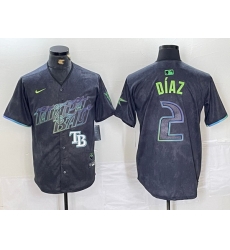 Men Tampa Bay Rays 2 Yandy D EDaz Charcoal 2024 City Connect Limited Stitched Baseball Jersey 2