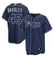 Men Tampa Bay Rays 45 Taj Bradley Navy Cool Base Stitched Baseball Jersey Men Tampa Bay Rays 45 Taj Bradley Navy Cool Base Stitched Baseball Jersey